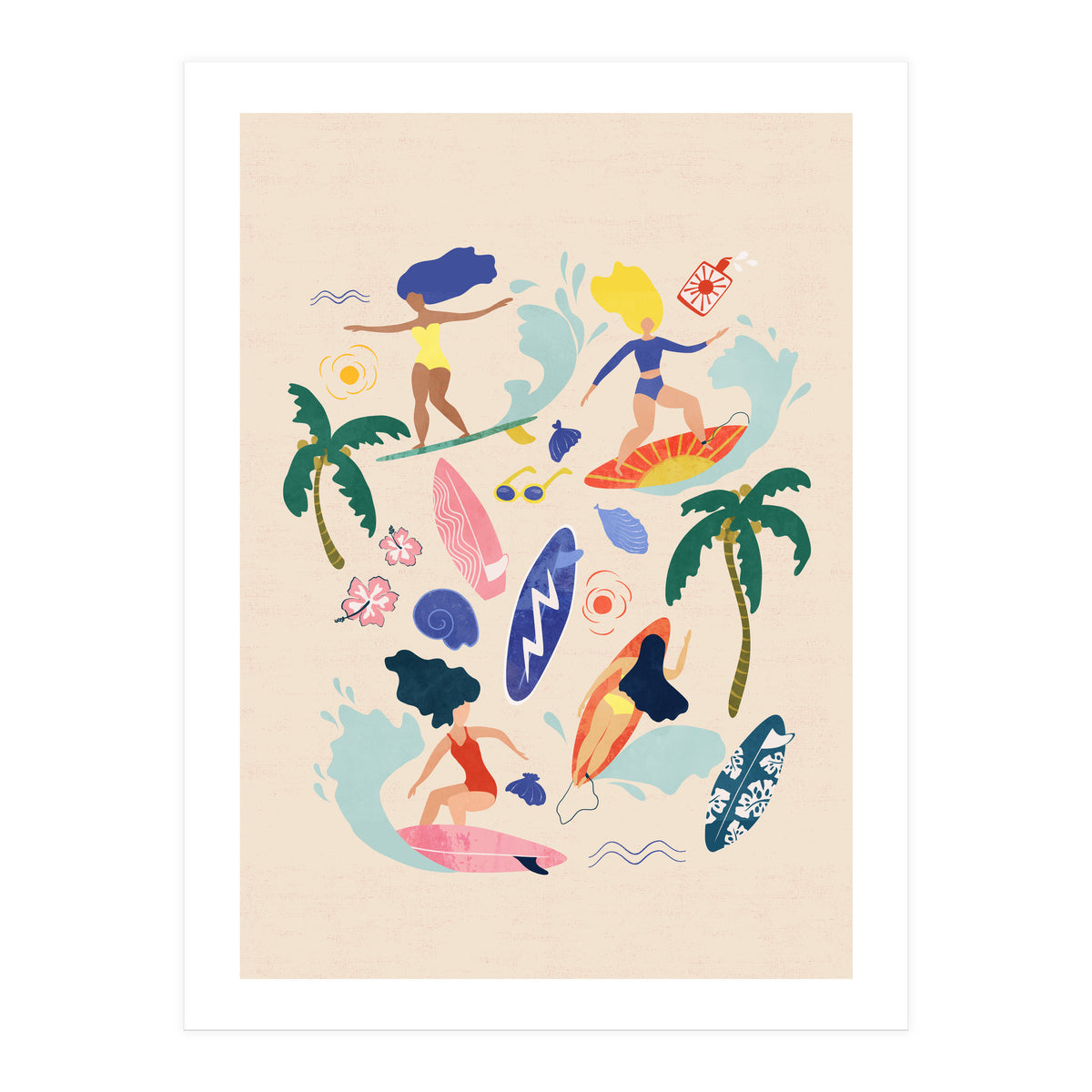 Surfing Girl Light (Print Only)