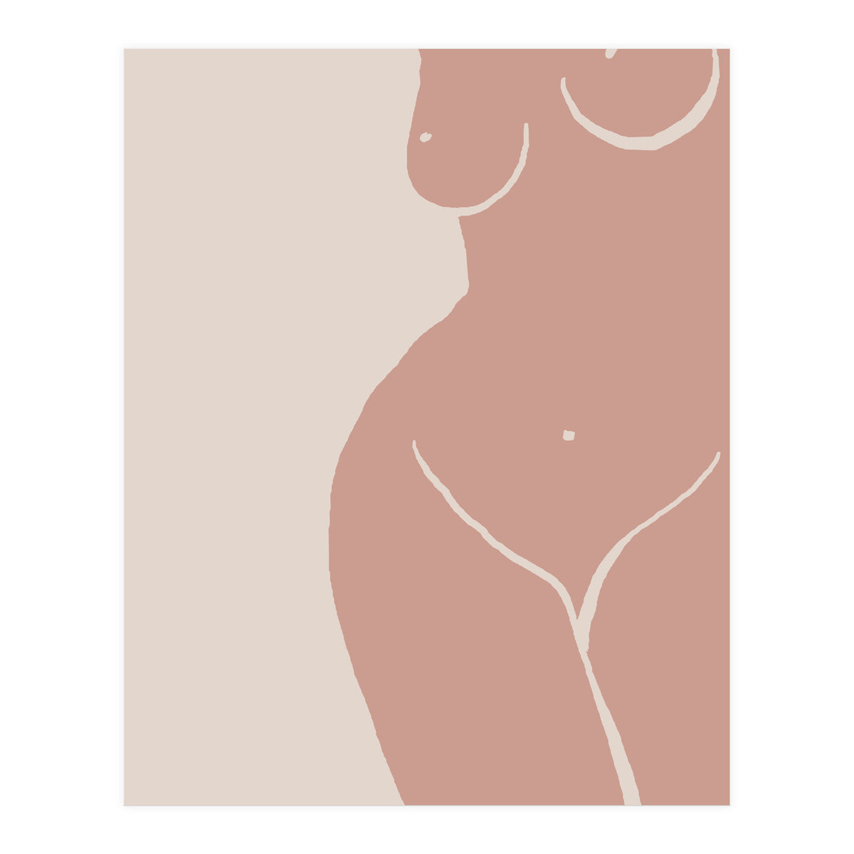 Female nude closeup line-a (Print Only)