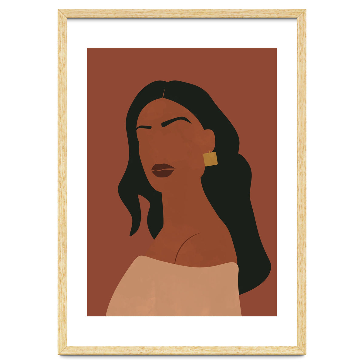 Abstract Woman with Gold Earring