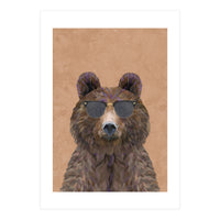 Cool Bear Wearing Sunglasses Portrait (Print Only)