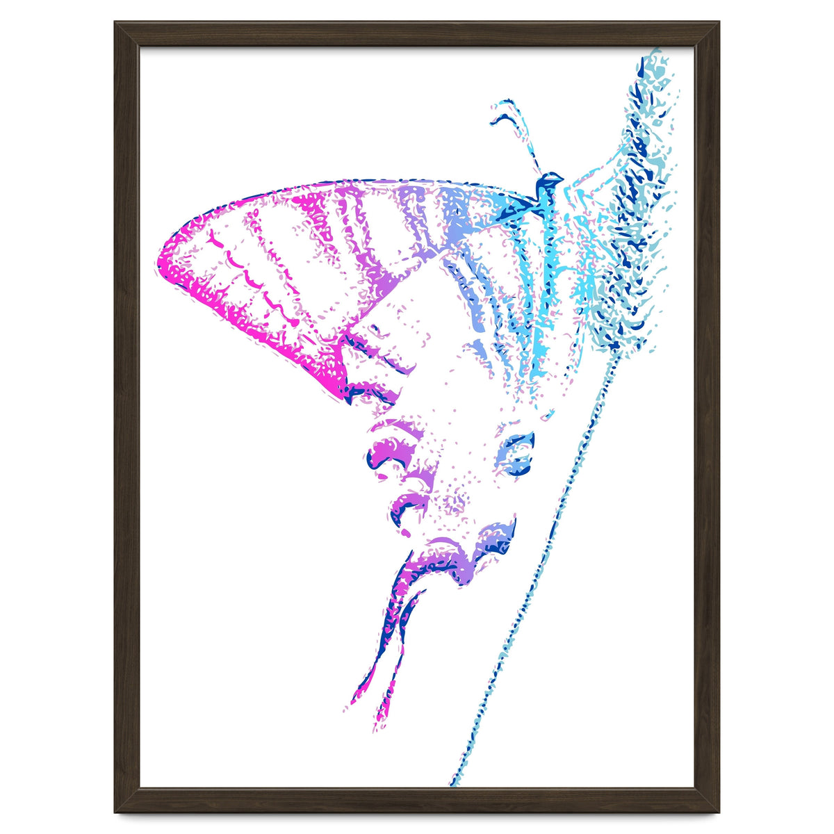 Swallowtail On Grass in Pinquoise