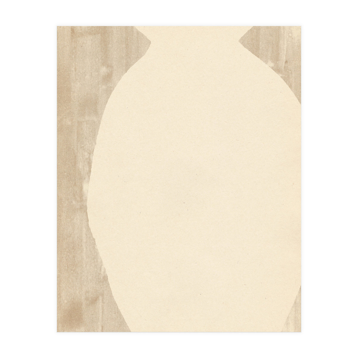 Creame tone vase silhouette (Print Only)
