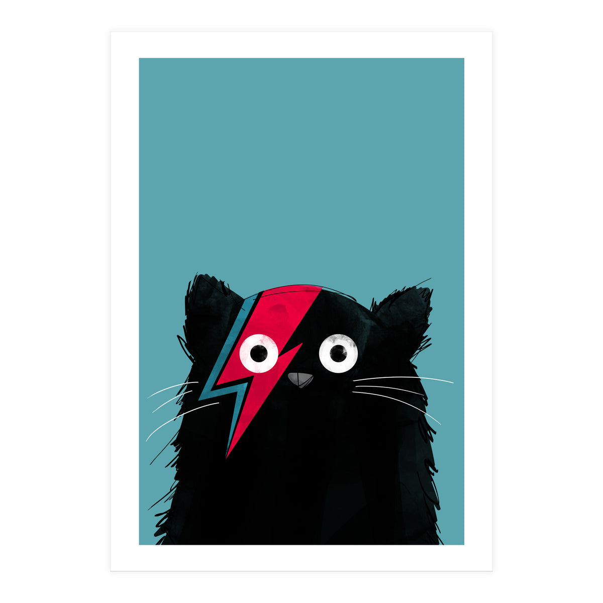 Doozal Cat Bowie Black (Print Only)