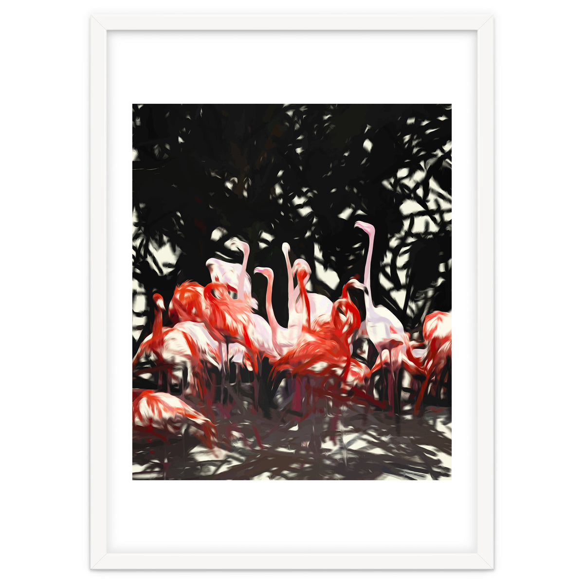Flamingoes Under The Banyan Tree