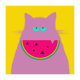 Watermelon Lilac Cat  (Print Only) thumbnail