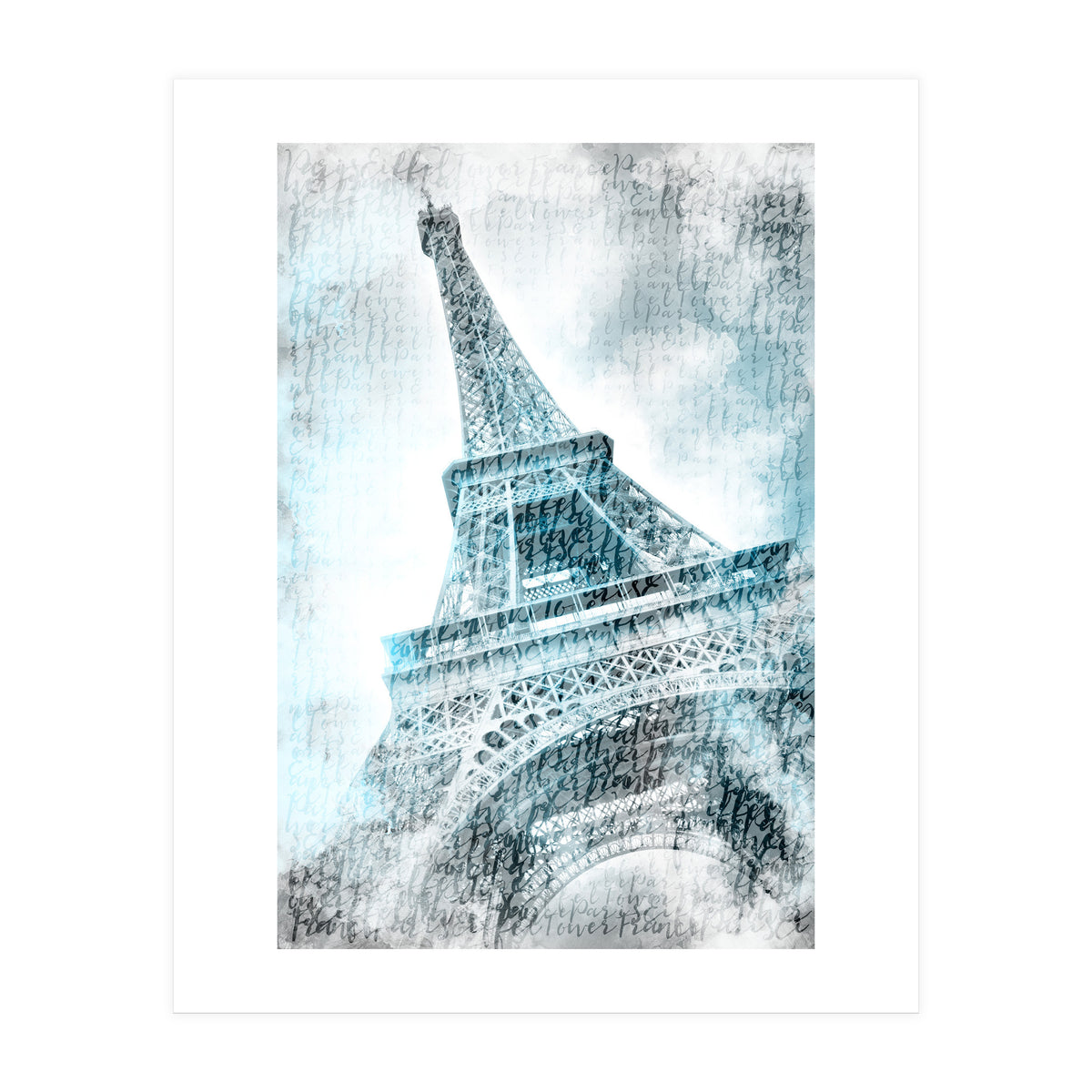 PARIS Watercolor Eiffel Tower | turquoise (Print Only)