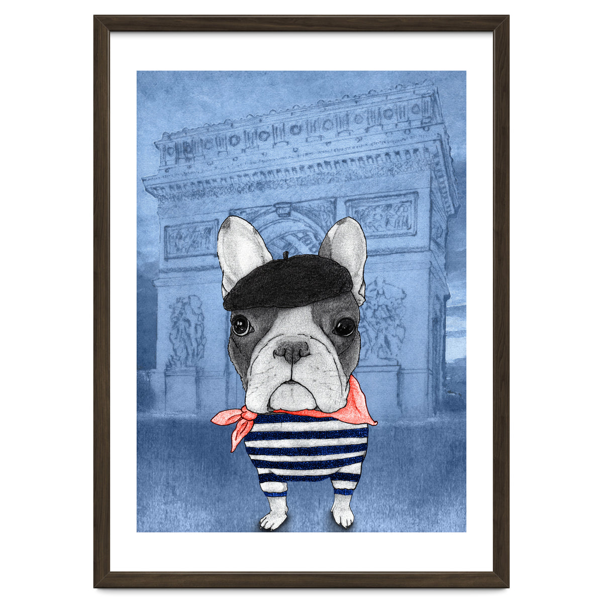 French Bulldog With Arc De Triomphe
