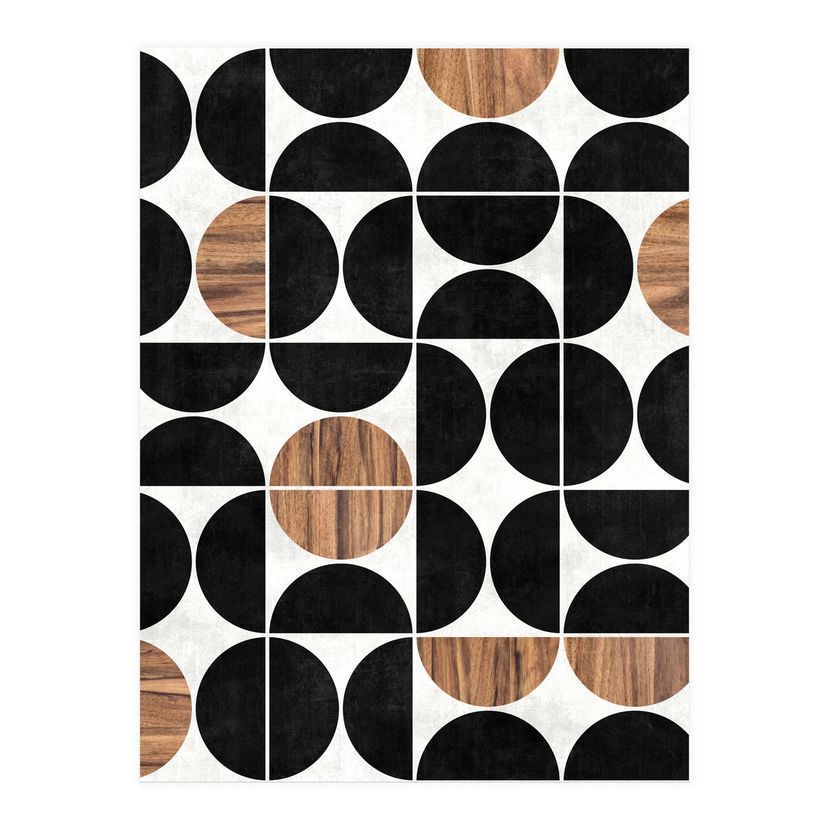 Mid-Century Modern Pattern No.1 - Concrete and Wood (Print Only)
