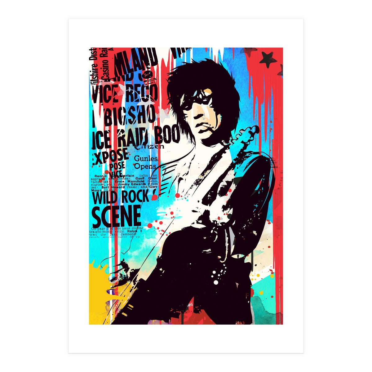 Keith Richards pop art poster (Print Only)