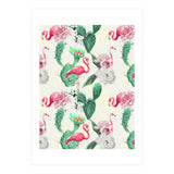 Flamingos, geometric and flowers (Print Only) thumbnail