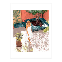 Soaking up the Sun | Bohemian woman Palace Architecture | Buildings Travel Fashion Urban Jungle (Print Only)