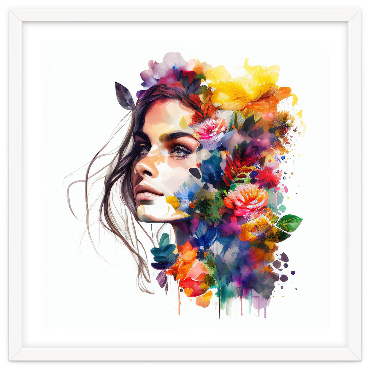 Watercolor Tropical Woman #18