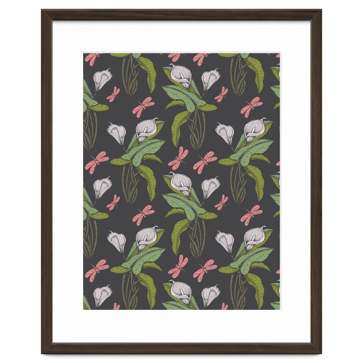 Hand drawn floral dark - 03