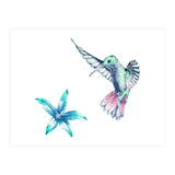 Green Hummingbird And Tropical Flower (Print Only) thumbnail