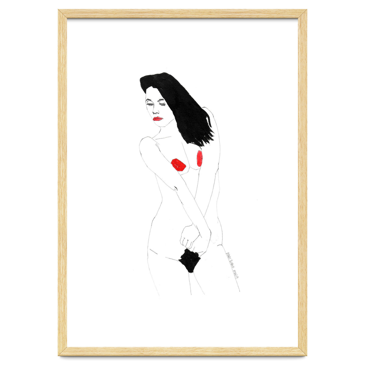 Untitled #19 - Nude in black and red