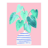 minimal house plant painting in stripy vase (Print Only) thumbnail