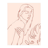 Lueur, Tropical Nude Modern Bohemian Woman Line Art, Minimal Scandinavian Sketch Blush Drawing (Print Only) thumbnail