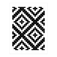 Urban Tribal Pattern No.17 - Aztec - Black and White Concrete (Print Only)