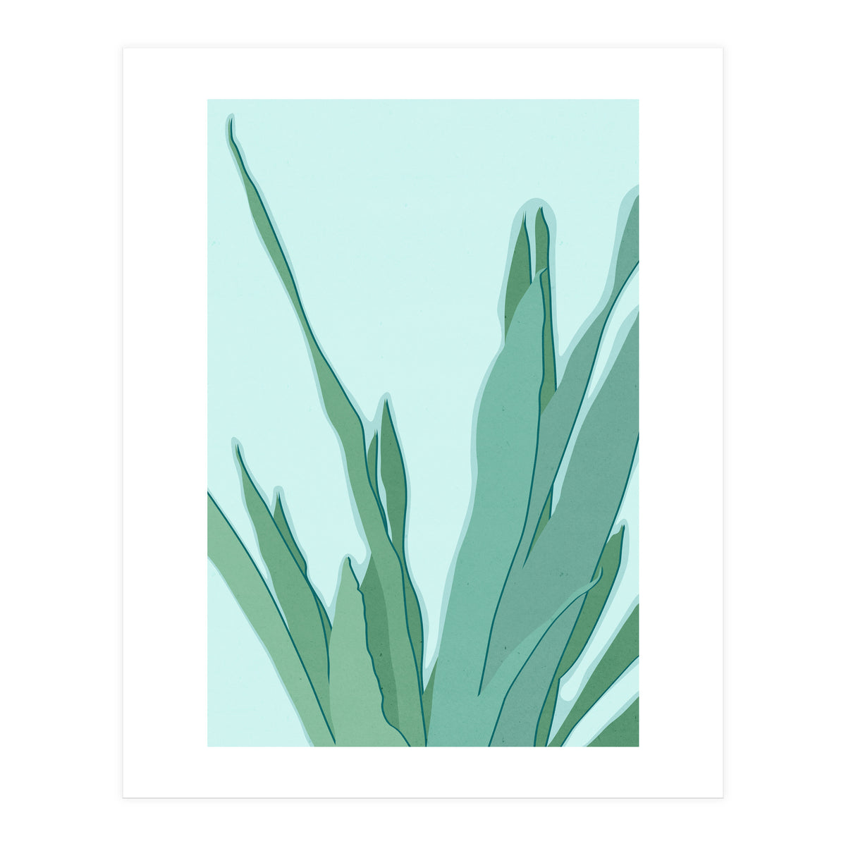 Minimal Snake Plant Leaves - Greener Eden (Print Only)