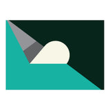 Geometric Shapes No. 56 - teal, grey & black (Print Only) thumbnail