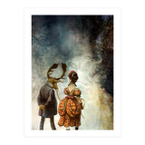 VINTAGE COUPLE IN AUTUMNAL ABSTRACT FOREST I (Print Only) thumbnail