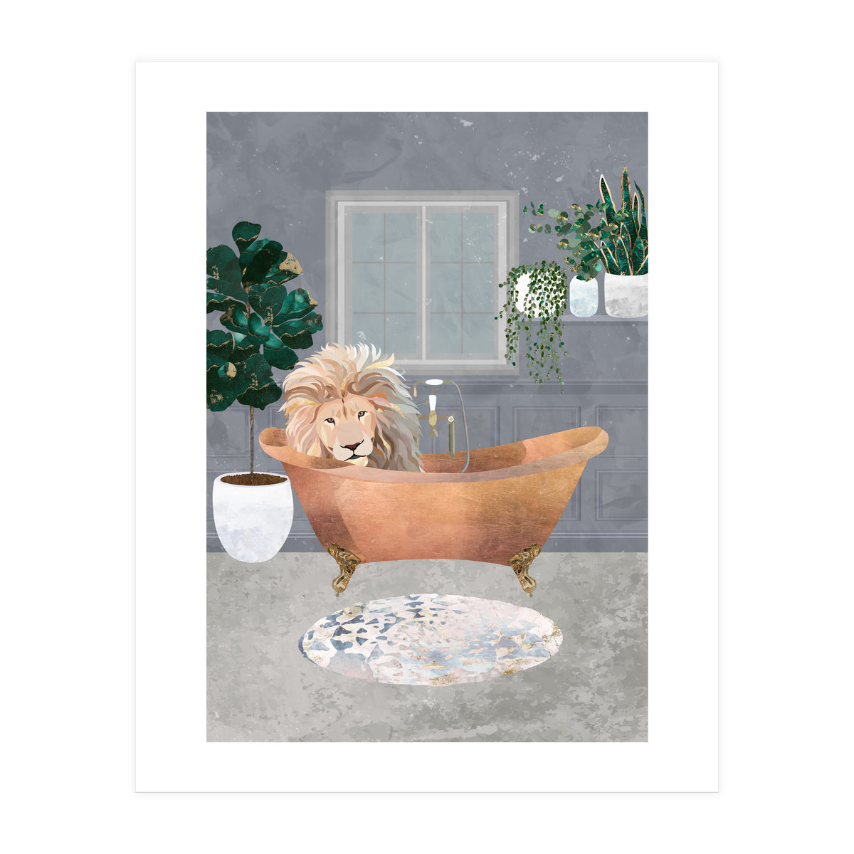 Lux Lion in a copper bath (Print Only)
