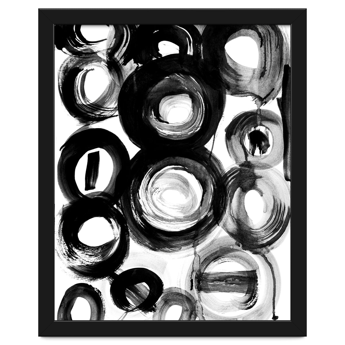Black and White Ink Circles