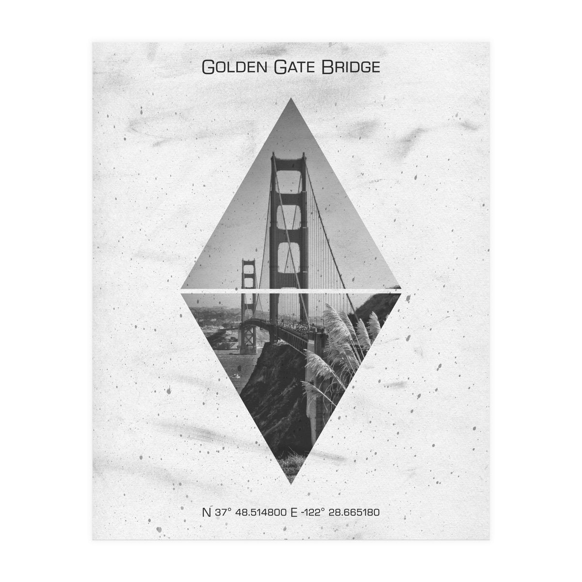 Coordinates SAN FRANCISCO Golden Gate Bridge (Print Only)