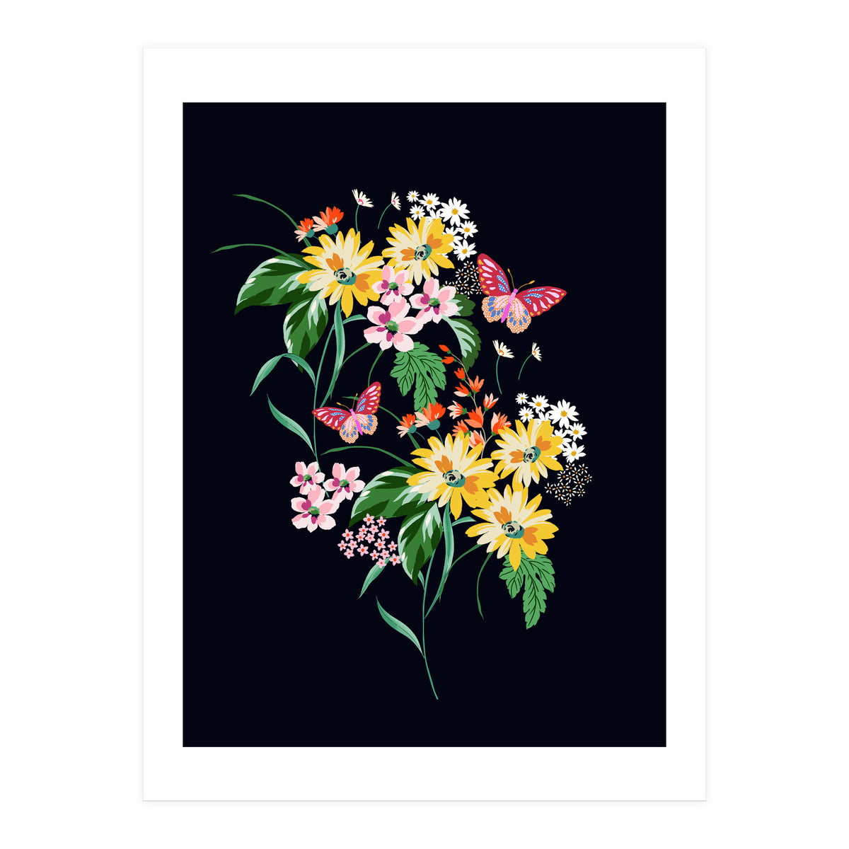 Daisy and butterfly (Print Only)