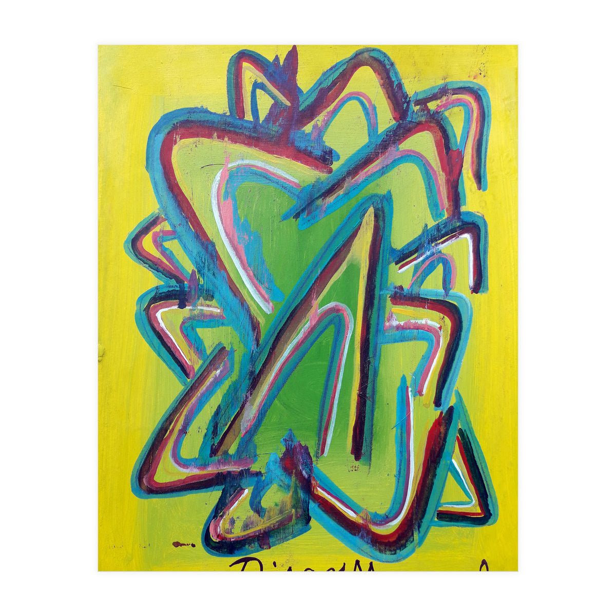 Forma Celeste Sobre Amarillo 2 (Print Only)