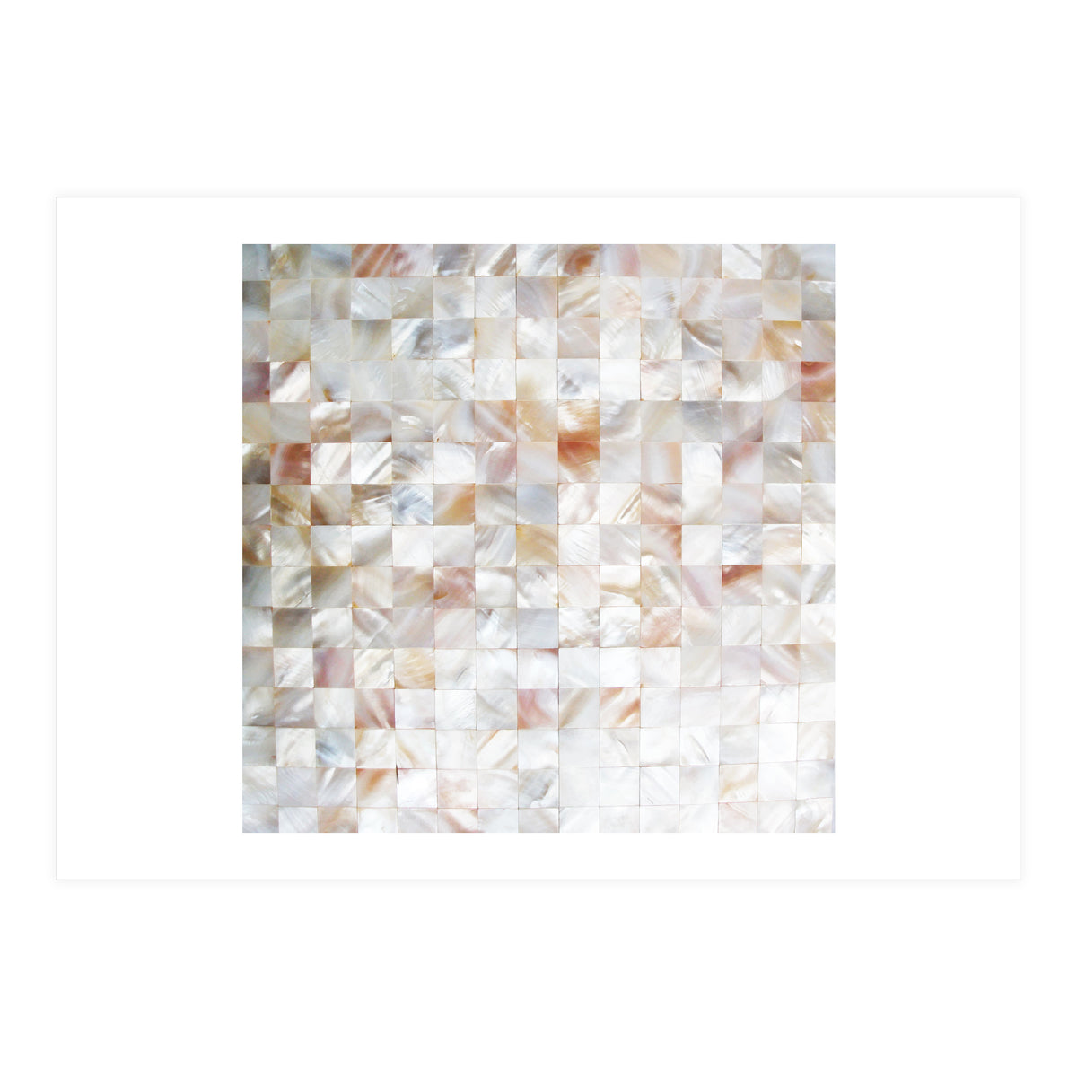 Mother of Pearl, Exotic Tiles Photography, Neutral Minimal Geometrical Graphic Design (Print Only)