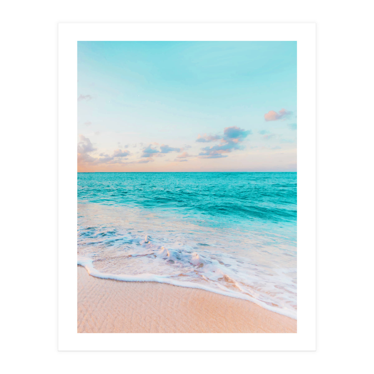 Ocean Bliss, Nature Landscape Sea Travel Tropical, Nordic Luxe Photography Pastel Island Digital (Print Only)