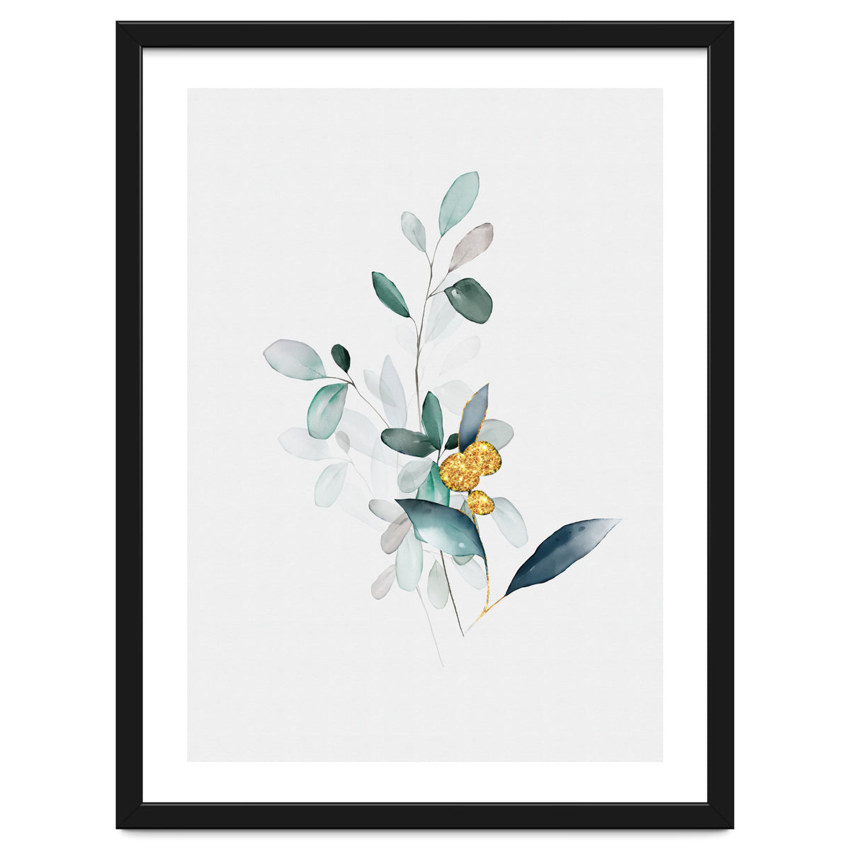 Modern Botanical Gold & Sage Study 02
