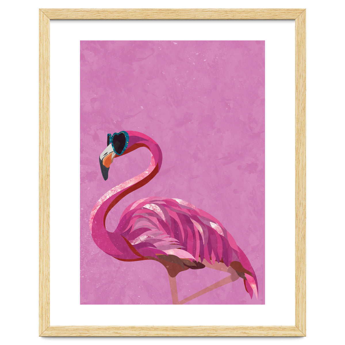 Pink Flamingo Wearing Glasses