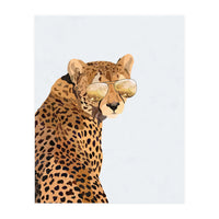 Cool Cat Cheetah Portrait with Gold Sunglasses (Print Only)