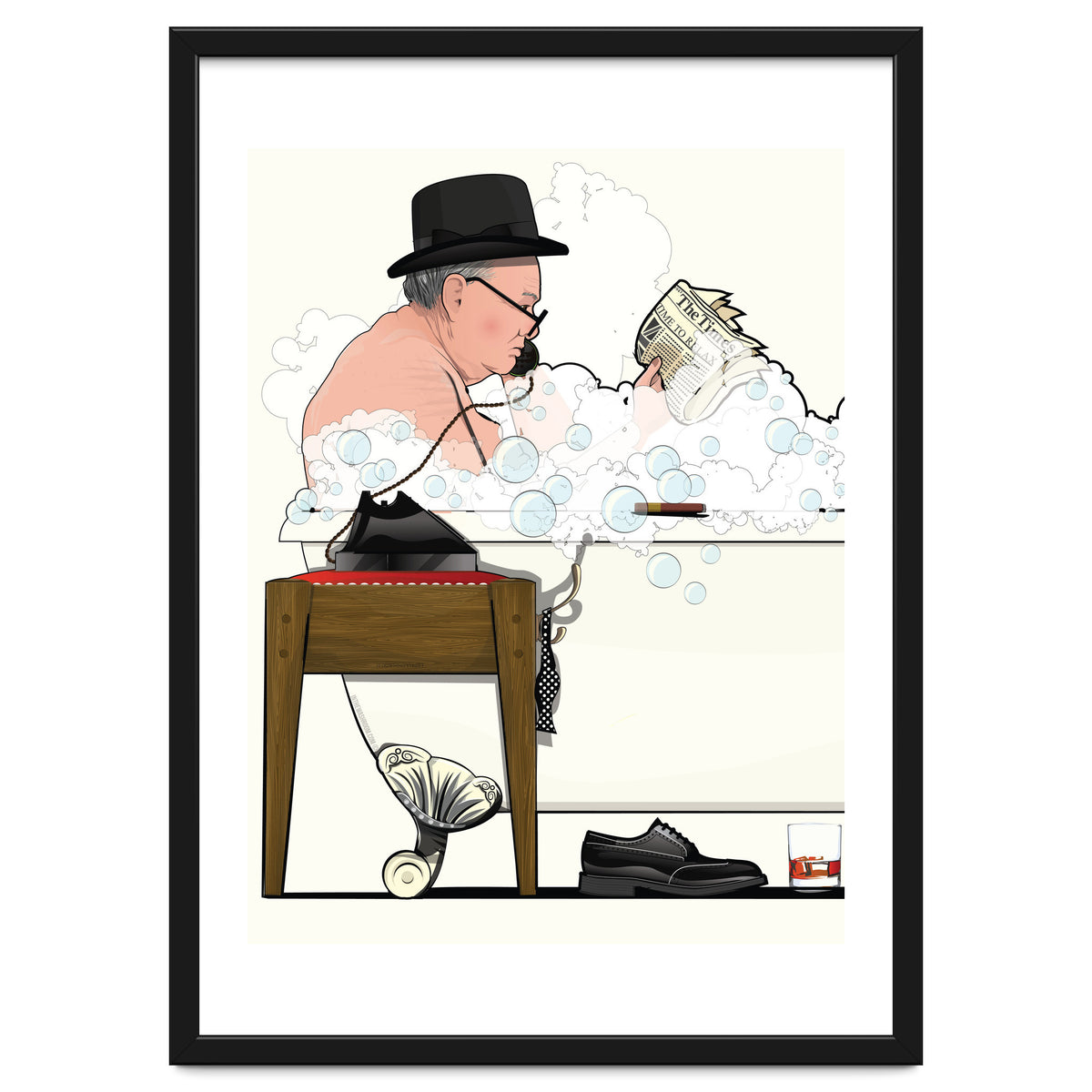 Winston Churchill in Bathtub, Funny Bathroom Humour