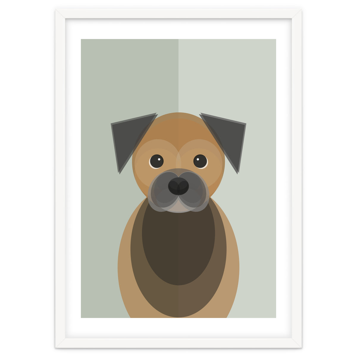 Mid Century Geometric Border Terrier Dog
