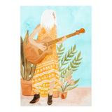 Music Soothes My Soul | Urban Hippie Bohemian Woman Playing the Guitar | Plant Lady Painting (Print Only) thumbnail