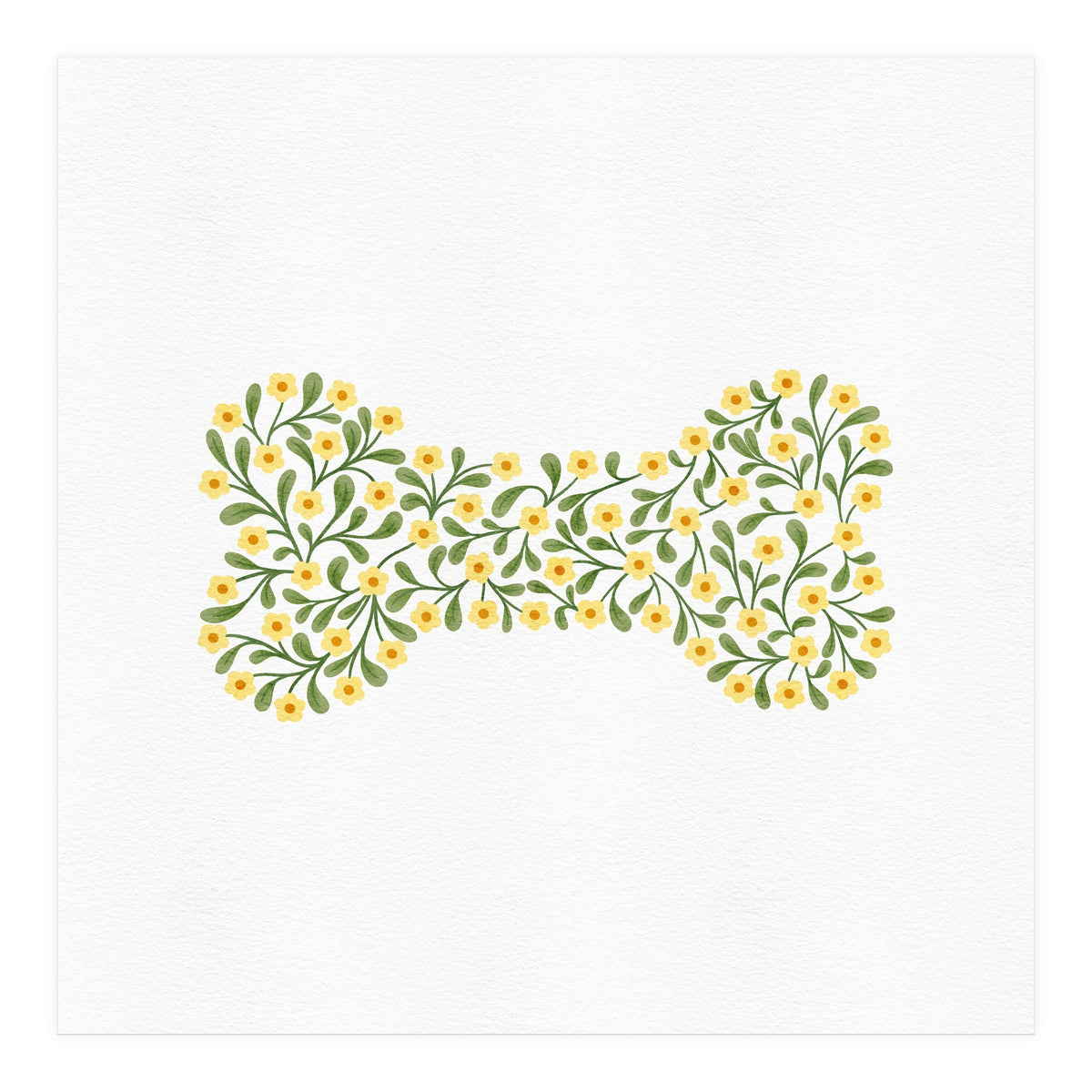 Floral Dog Bone (Print Only)