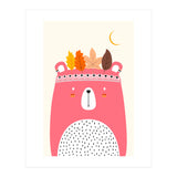 Cute Little Bear Pink (Print Only) thumbnail