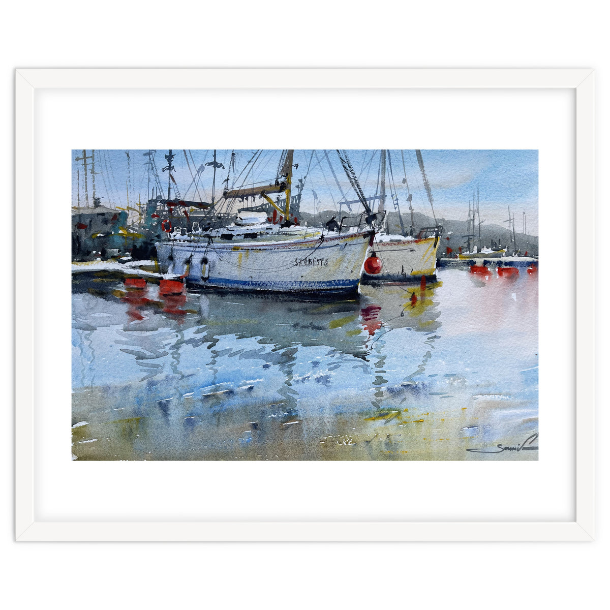 Yachts watercolor
