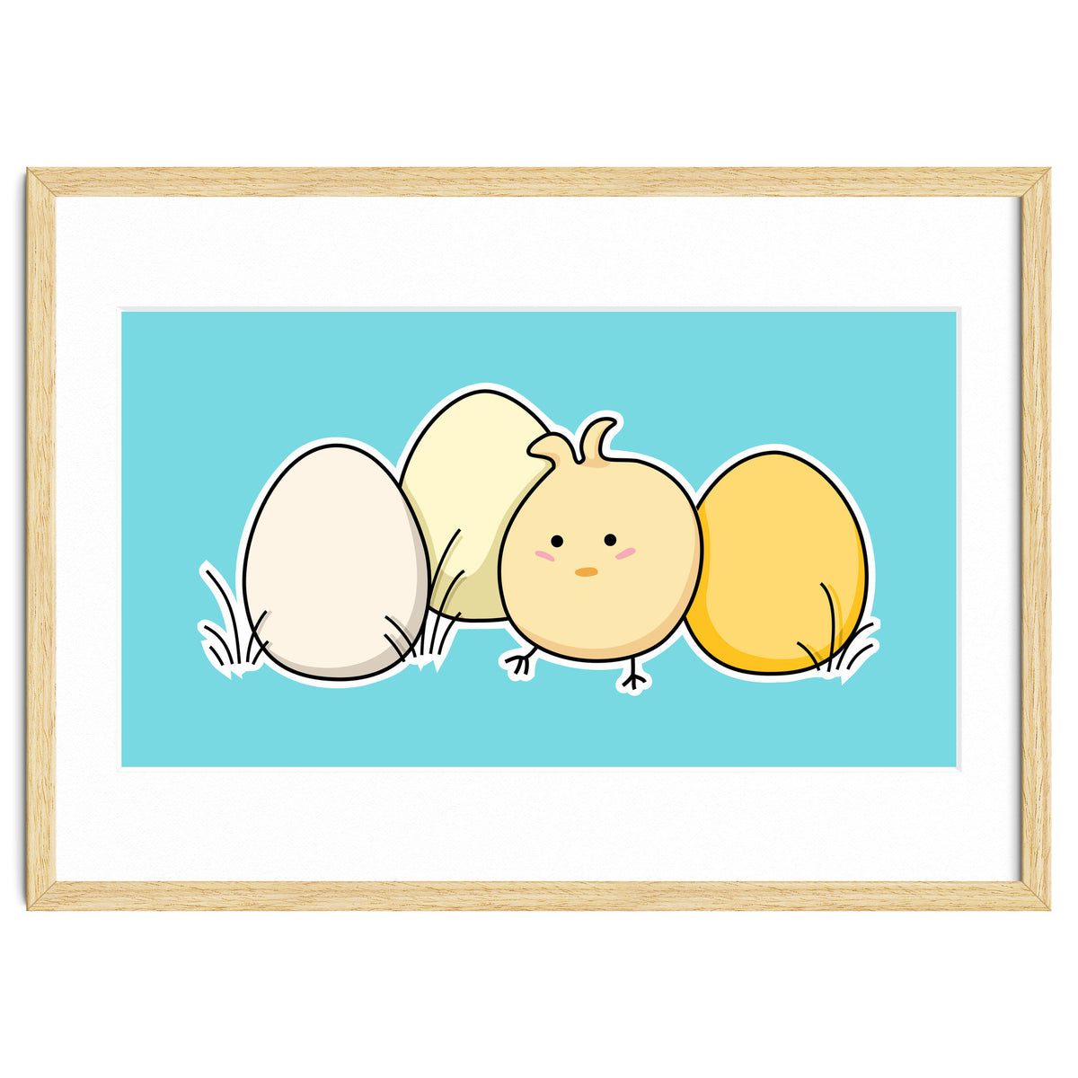 Kawaii Cute Chick And Eggs