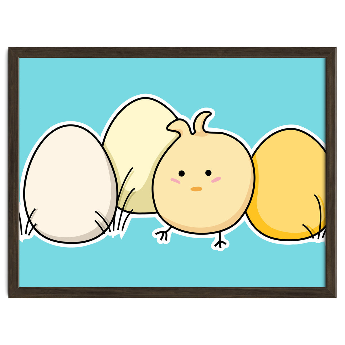 Kawaii Cute Chick And Eggs