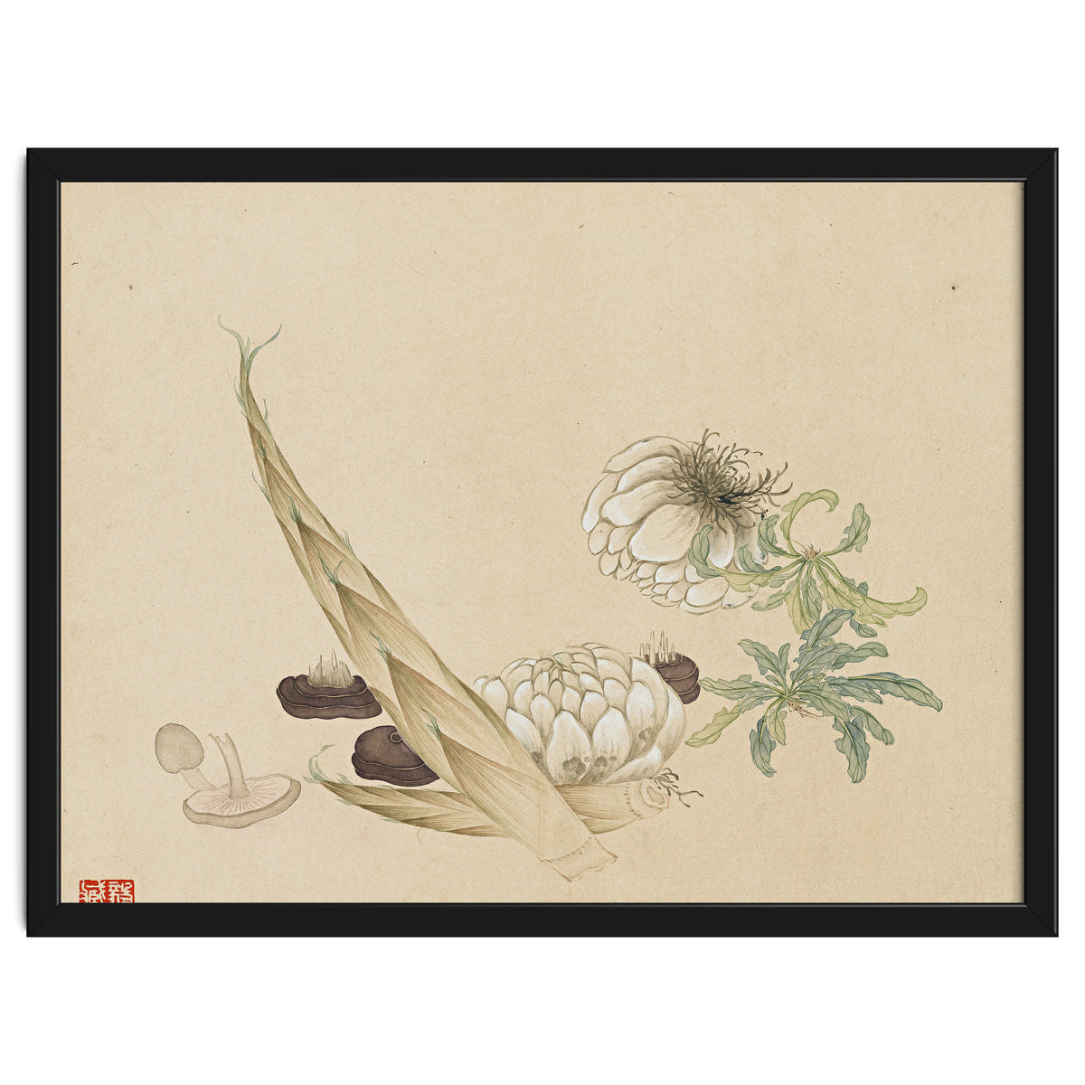 Wang Chengyu ~flowers, Vegetables, Lilies, Bamboo Shoots, Leaves, Mushrooms, Vegetables