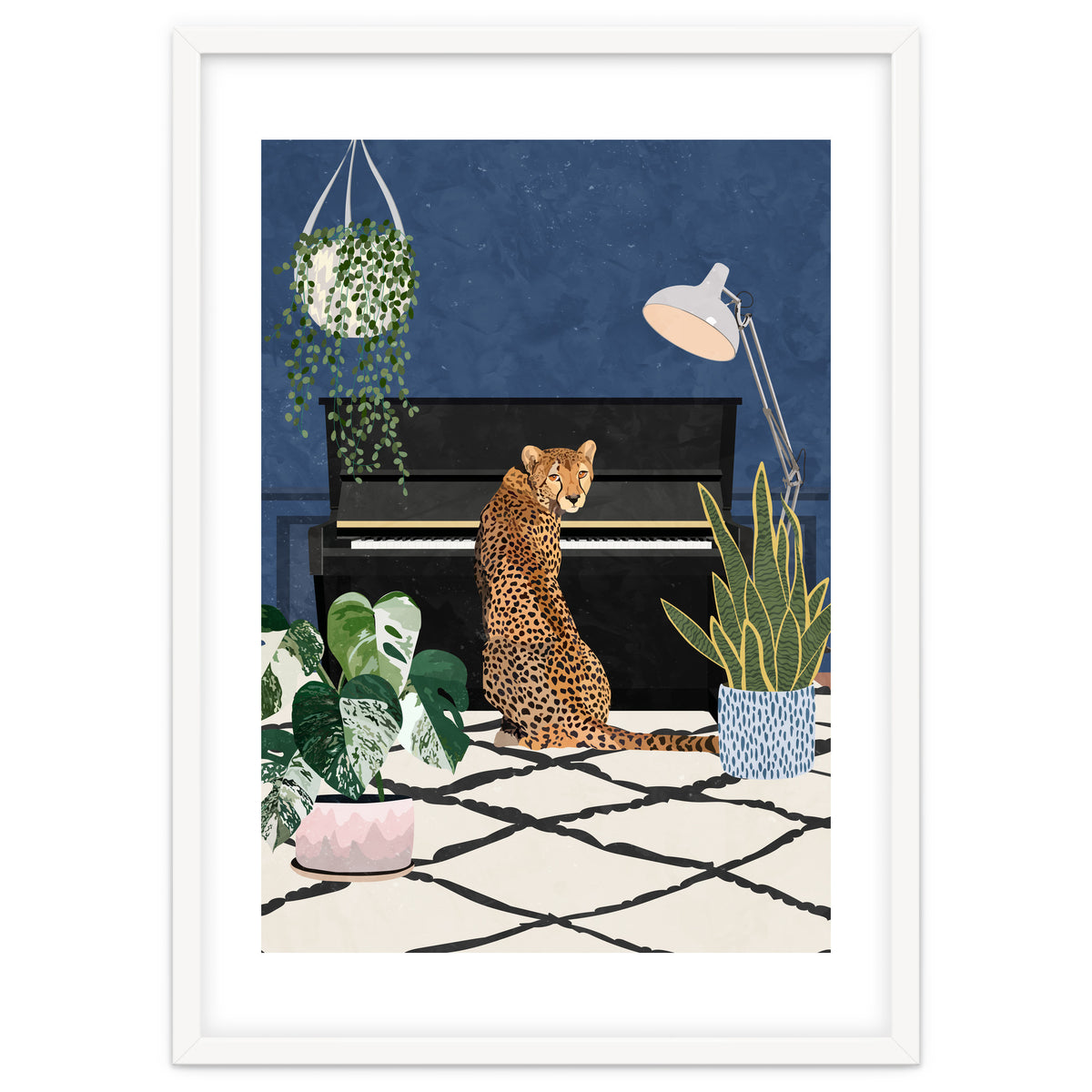 Cheetah playing the piano