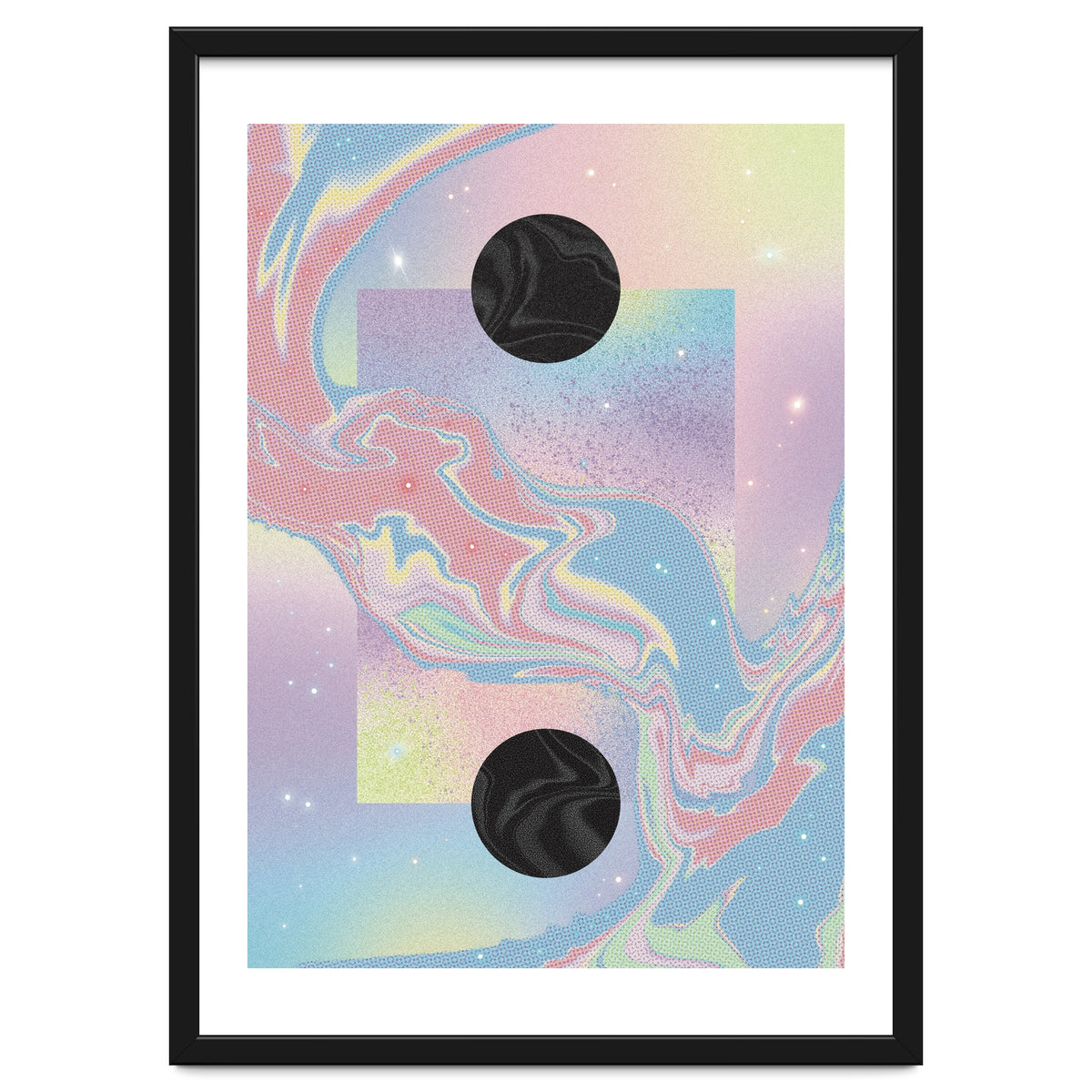 Pink Pastel Space Planet Yin Yang