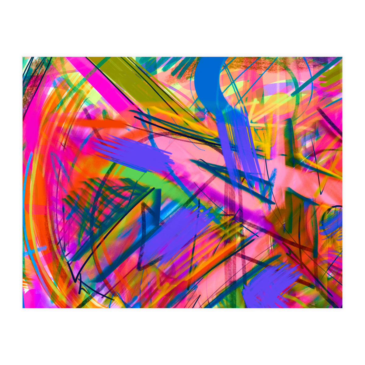 Pink And Blue In Traces (Print Only)