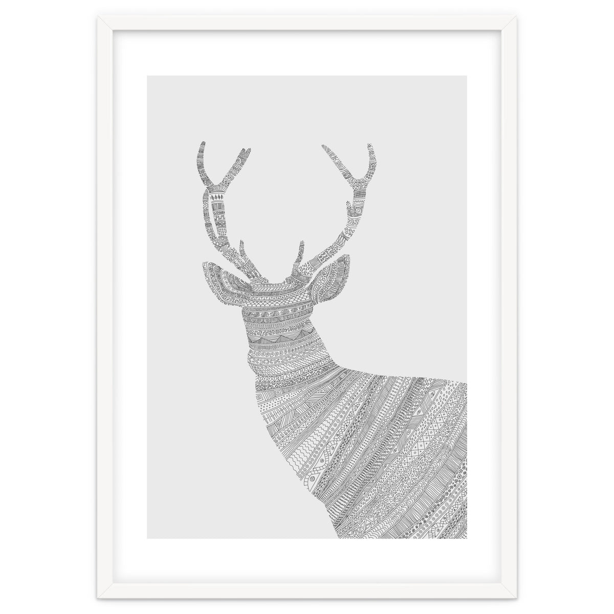 Stag Grey Poster