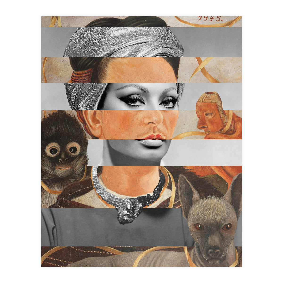 Self Portrait By Frida Kahlo & Sophia Loren (Print Only)