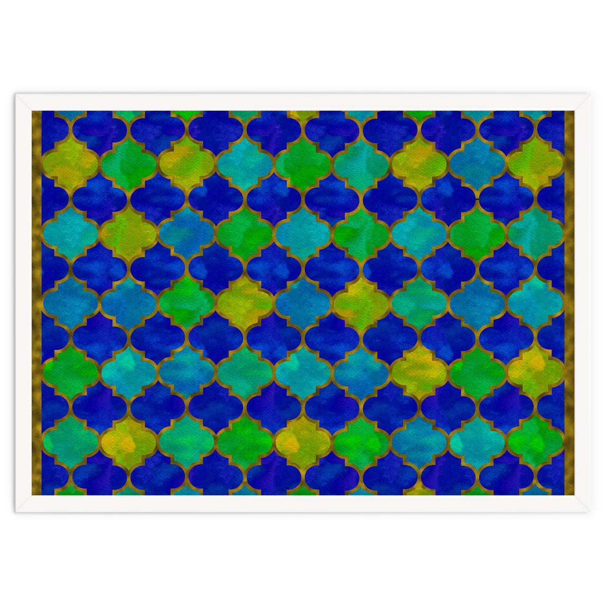 Ocean Breeze - Watercolor Moroccan Lattice